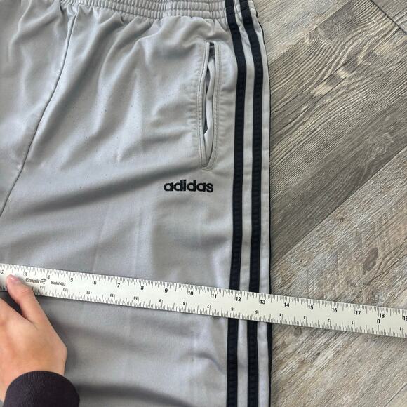 Vintage Y2K Adidas Gray Black 3 Striped Mens L‎ Break Away Track Pants Tear Away - Picture 12 of 13